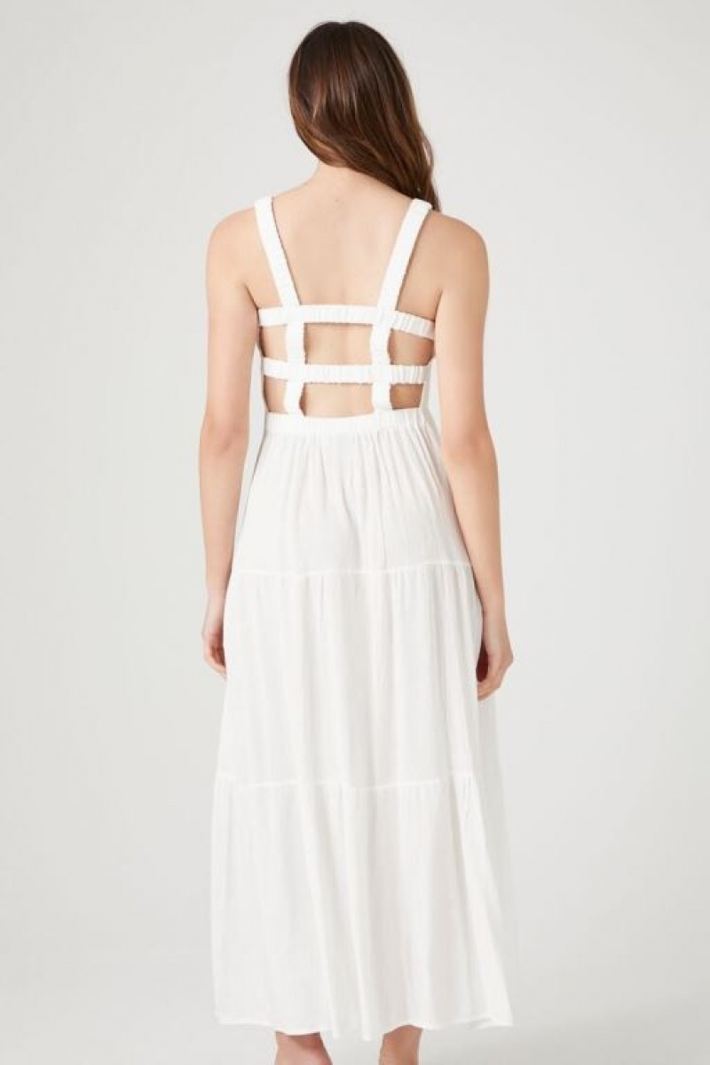 Vestido Forever 21 Caged Midi Tank Mujer Blancas | rcu8ZKB7iE0