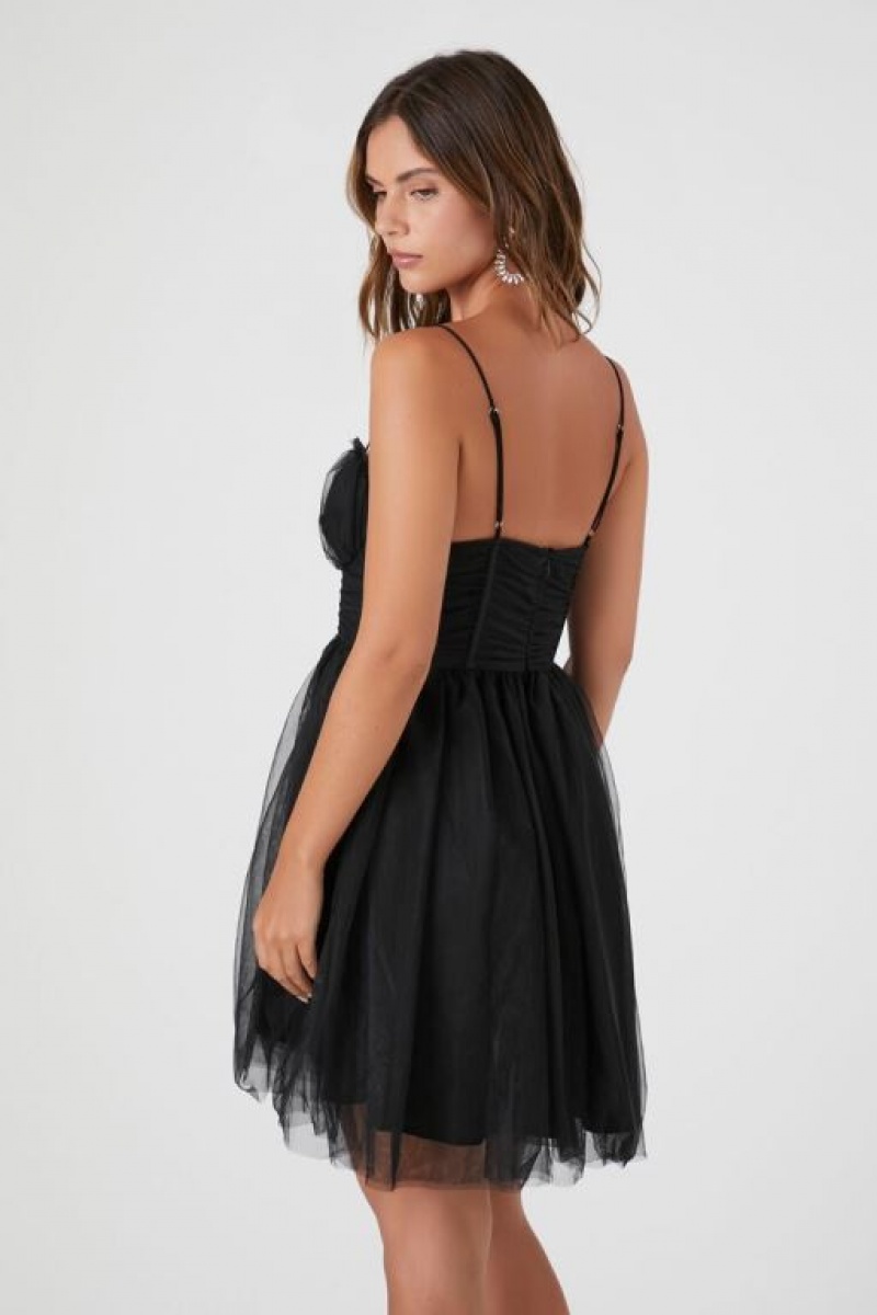 Vestido Forever 21 Caged Sweetheart Mini Mujer Negras | IMjqOHa57QT