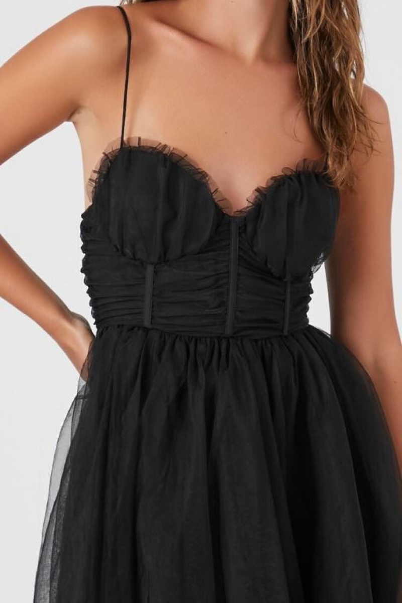 Vestido Forever 21 Caged Sweetheart Mini Mujer Negras | IMjqOHa57QT