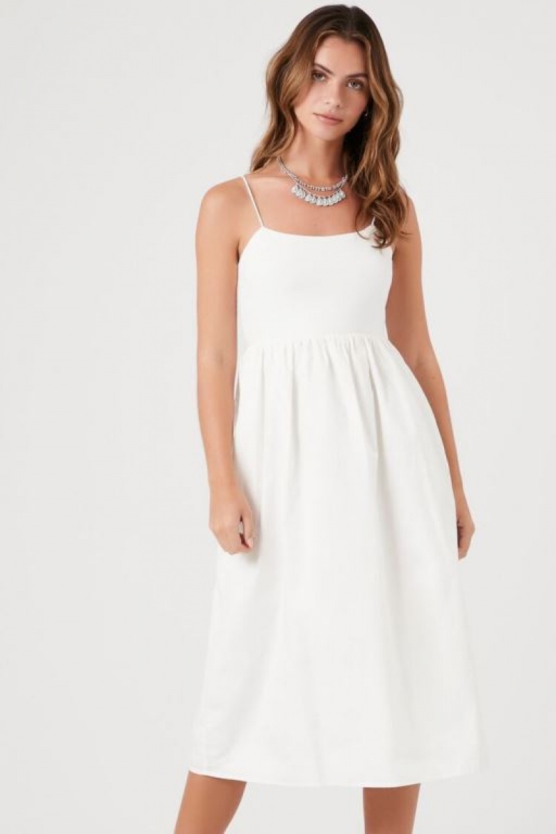 Vestido Forever 21 Cami Babydoll Midi Mujer Blancas | 5nDAa9no9am