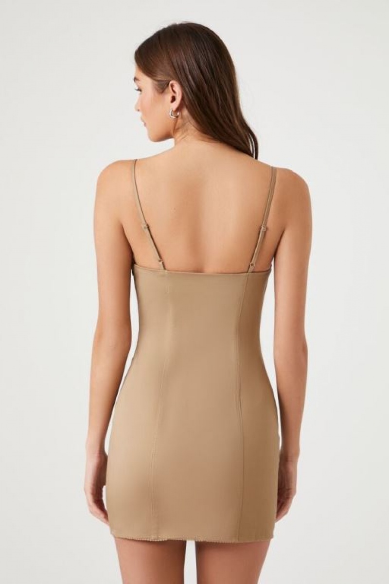 Vestido Forever 21 Cami Bodycon Combo Mini Mujer Kaki | vZJ6R9jZgmp