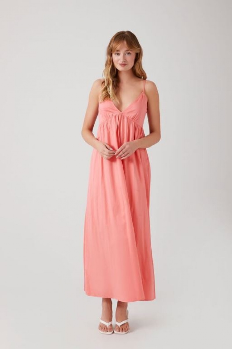 Vestido Forever 21 Cami Column Maxi Mujer Coral | t0TJDeapRiw