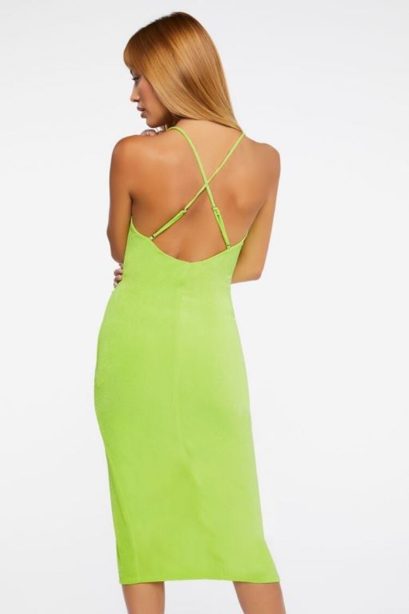 Vestido Forever 21 Cami Midi Slip Mujer Verde | S3cgJXgtQw8