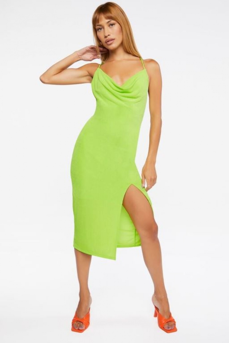 Vestido Forever 21 Cami Midi Slip Mujer Verde | S3cgJXgtQw8