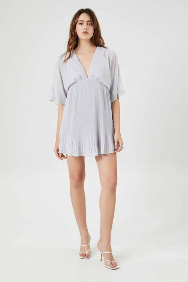 Vestido Forever 21 Chiffon Mini Babydoll Mujer Gris Claro | vXVhz7fxVSg