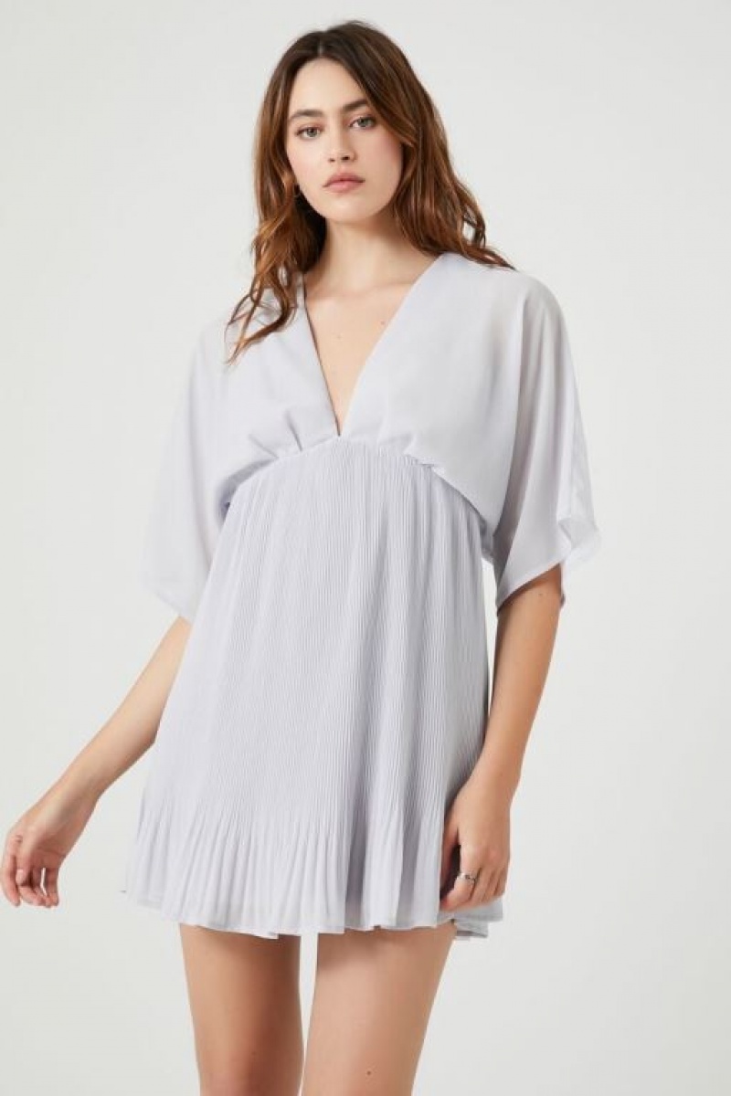 Vestido Forever 21 Chiffon Mini Babydoll Mujer Gris Claro | vXVhz7fxVSg