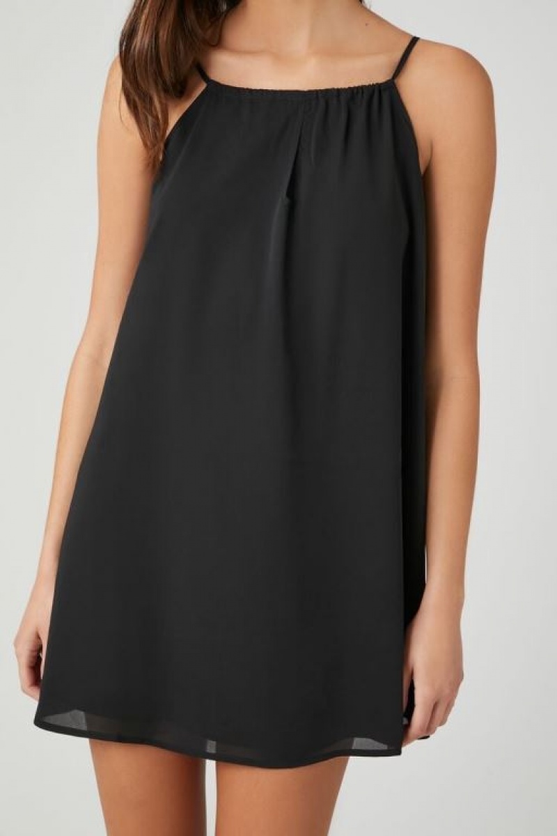 Vestido Forever 21 Chiffon Mini Shift Mujer Negras | vZS57uCCgIR