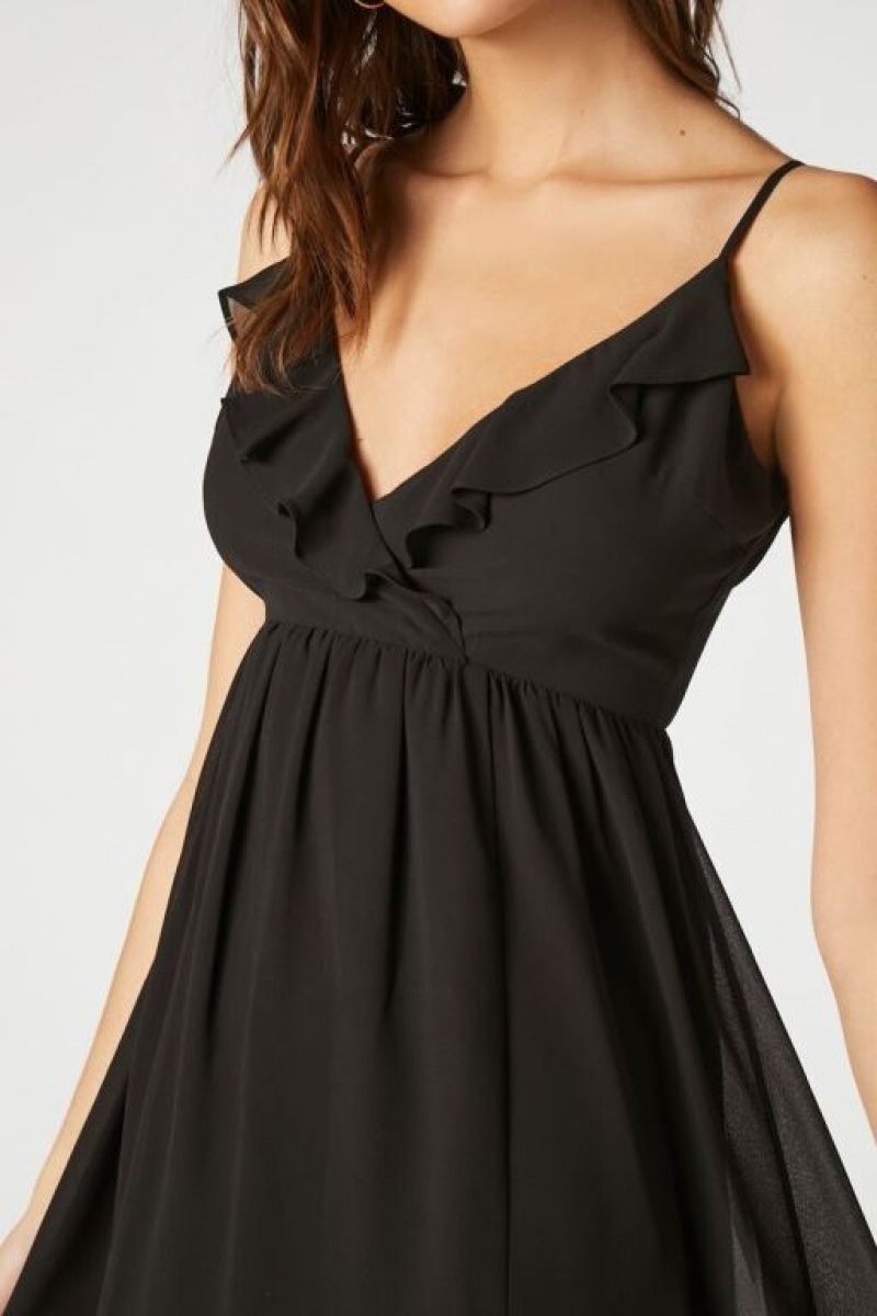 Vestido Forever 21 Chiffon Ruffle High Low Mujer Negras | cNEVwcIfuzu