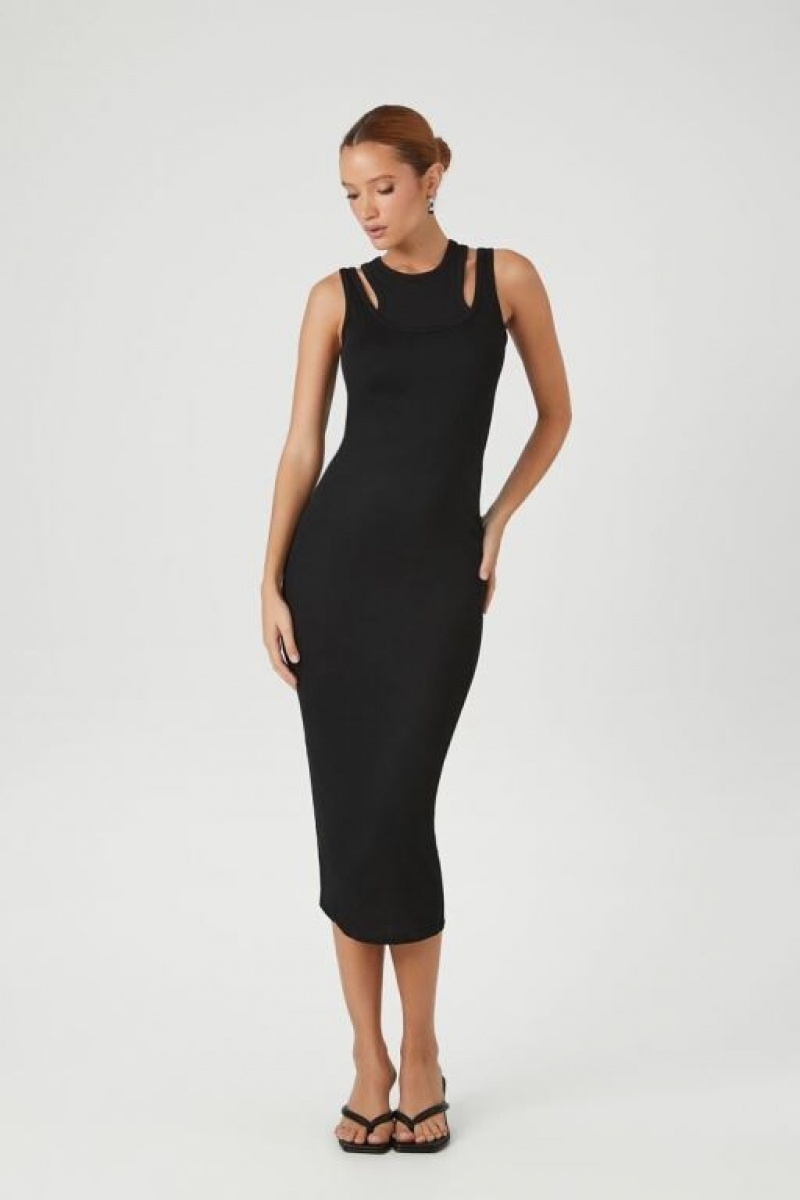 Vestido Forever 21 Combo Bodycon Midi Mujer Negras | S9XTJQxkklO