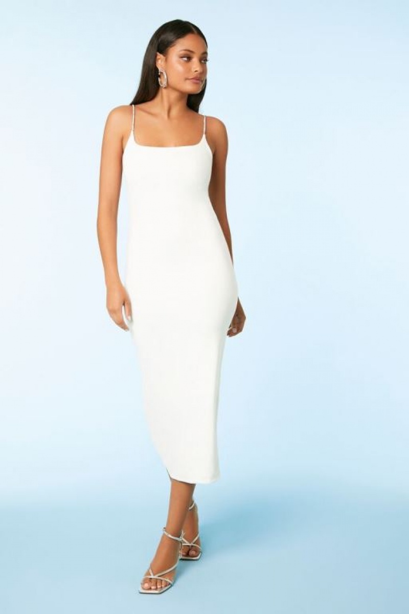 Vestido Forever 21 Contour Bodycon Cami Midi Mujer Blancas | f1BepCNPIXc