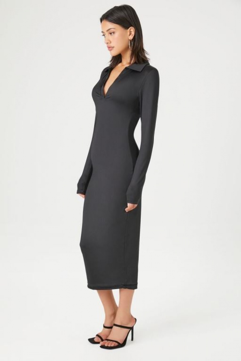 Vestido Forever 21 Contour Bodycon Midi Mujer Negras | e0o3Gb5OzeA