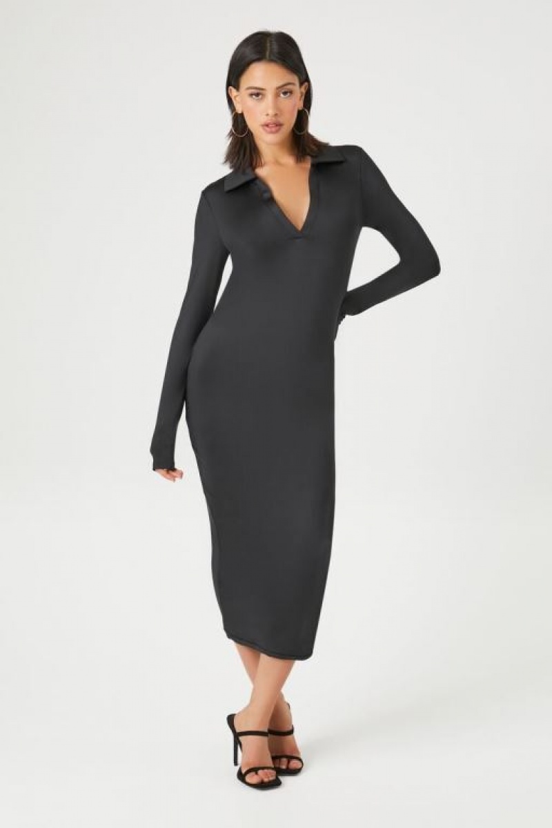 Vestido Forever 21 Contour Bodycon Midi Mujer Negras | e0o3Gb5OzeA