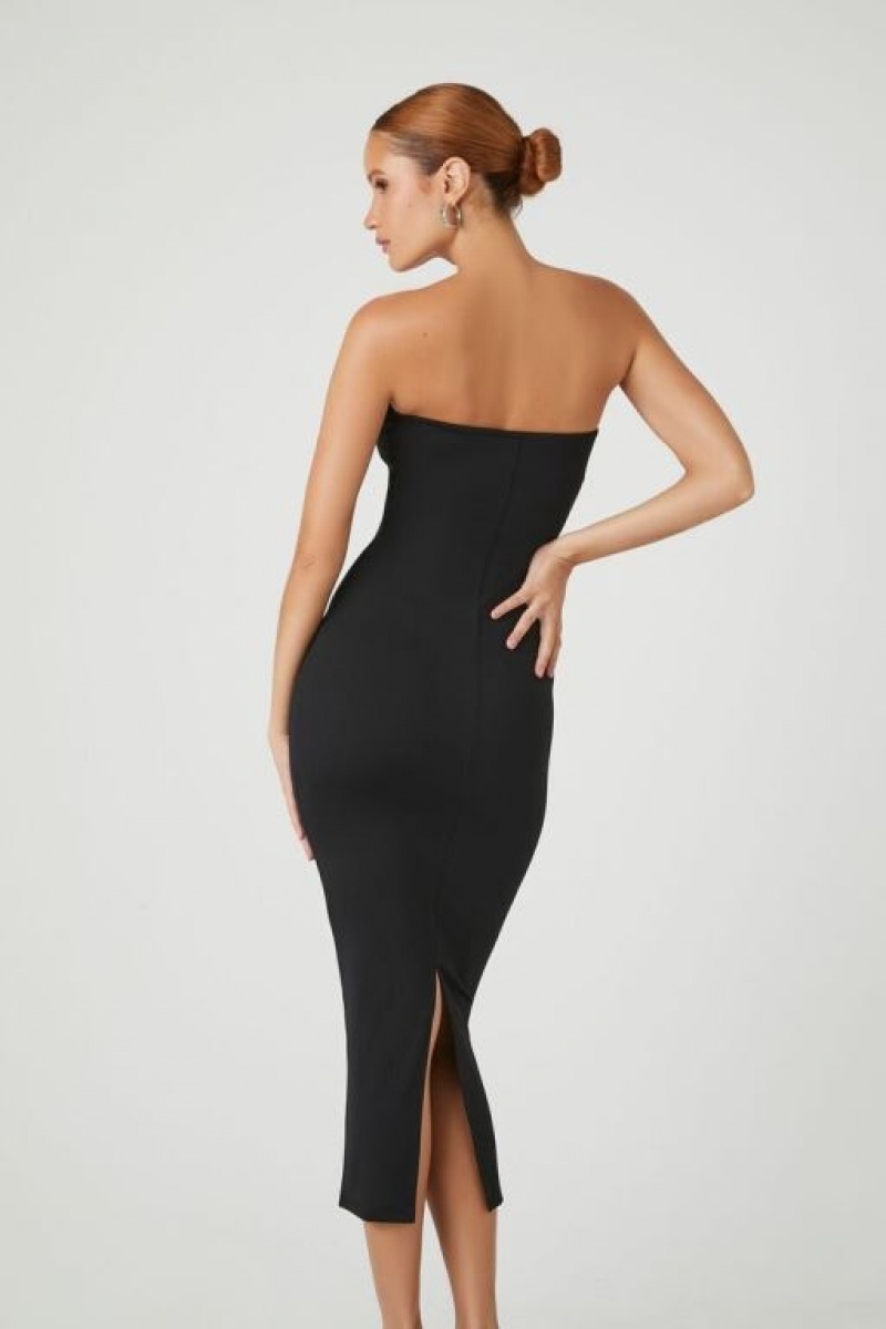 Vestido Forever 21 Contour Bodycon Tube Midi Mujer Negras | zFA7wmBW3Nr