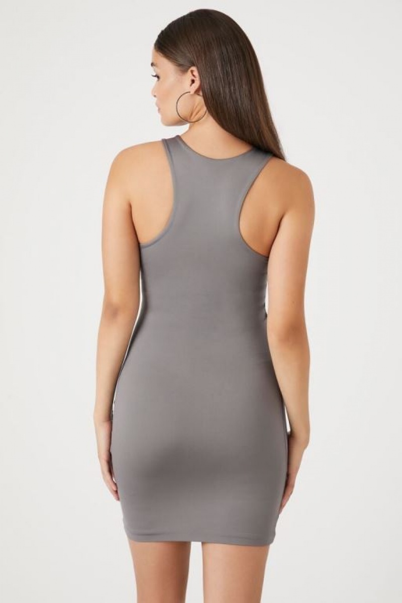 Vestido Forever 21 Contour Racerback Mini Mujer Gris | rx10Orcw8pk