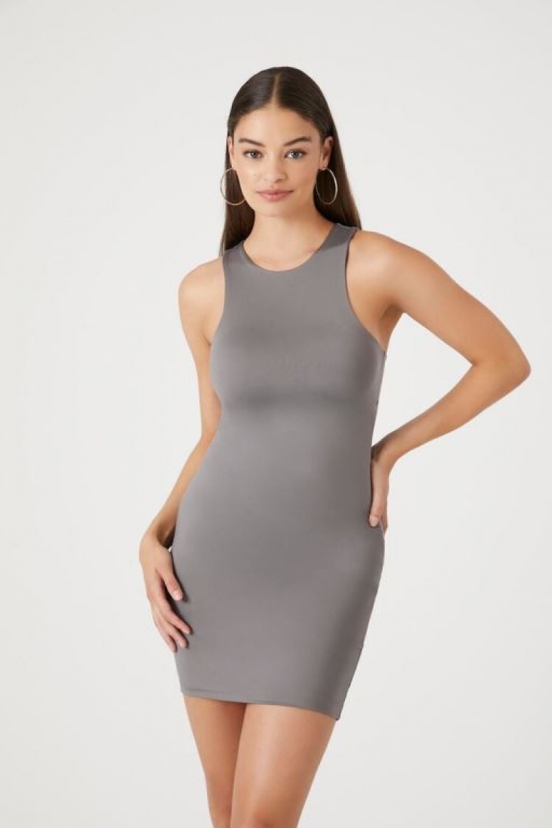 Vestido Forever 21 Contour Racerback Mini Mujer Gris | rx10Orcw8pk