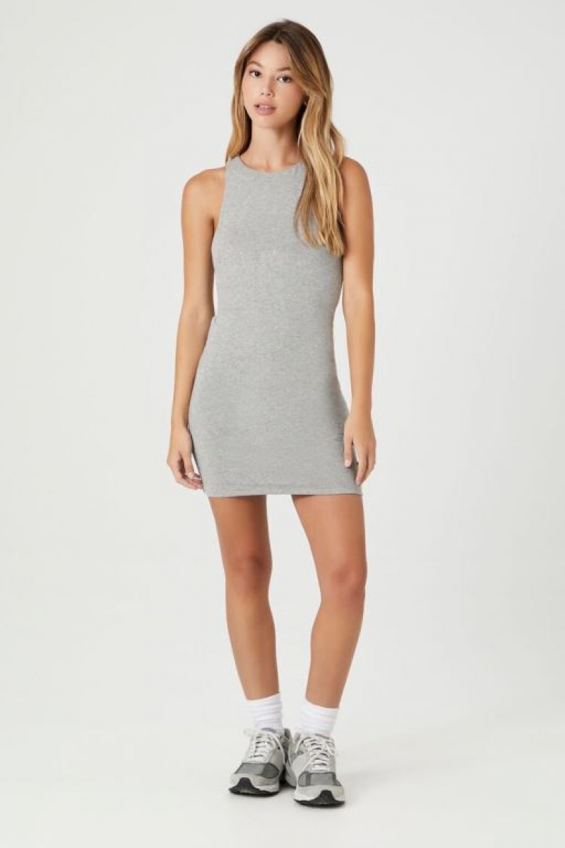 Vestido Forever 21 Cotton Blend Mini Tank Mujer Gris | k8OzsuTipHk