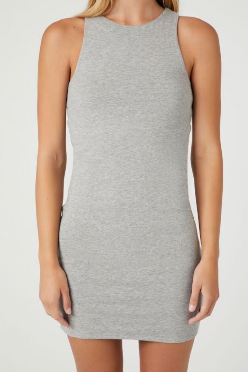 Vestido Forever 21 Cotton Blend Mini Tank Mujer Gris | k8OzsuTipHk