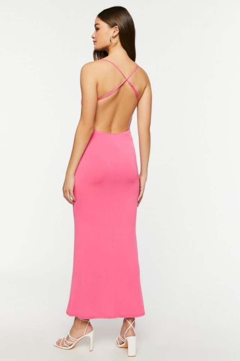 Vestido Forever 21 Cowl Neck Crisscross Maxi Mujer Rosas | EV4LsEkXMCf