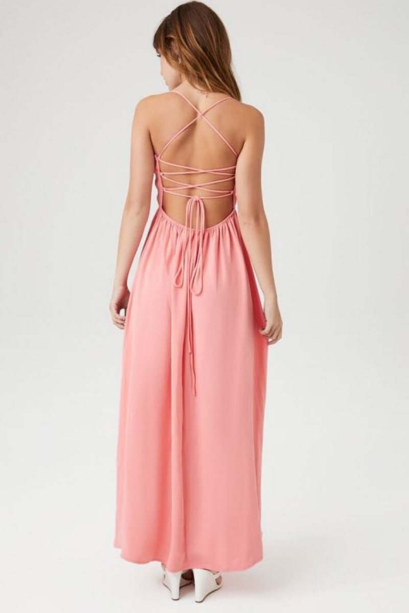 Vestido Forever 21 Crisscross Cami Maxi Mujer Coral | A9hPojU4cTn