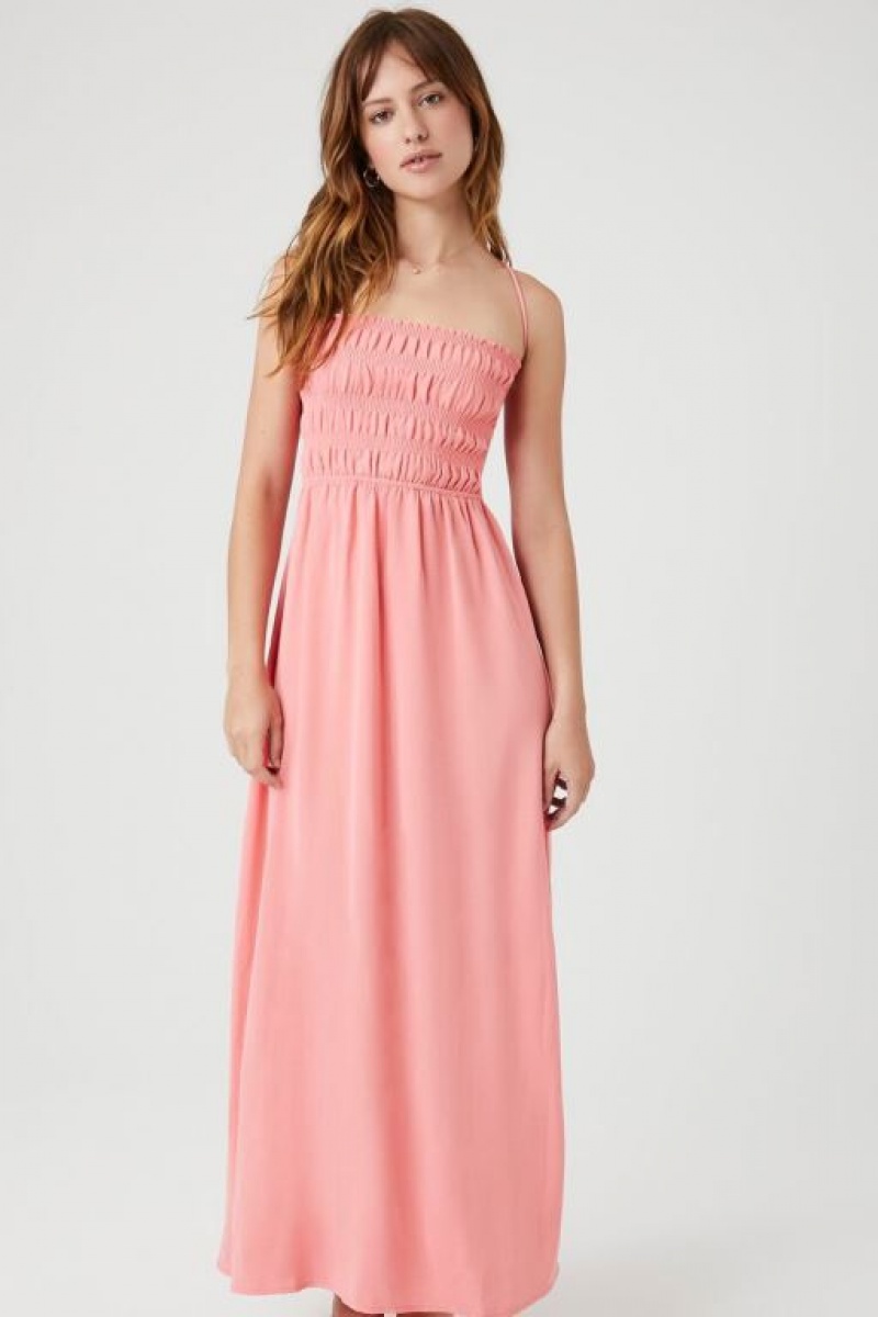 Vestido Forever 21 Crisscross Cami Maxi Mujer Coral | A9hPojU4cTn