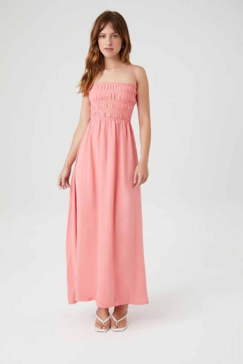 Vestido Forever 21 Crisscross Cami Maxi Mujer Coral | A9hPojU4cTn