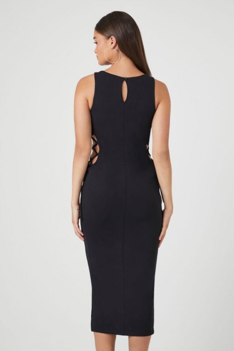 Vestido Forever 21 Crisscross Cutout Midi Mujer Negras | fHYhxUdymvC