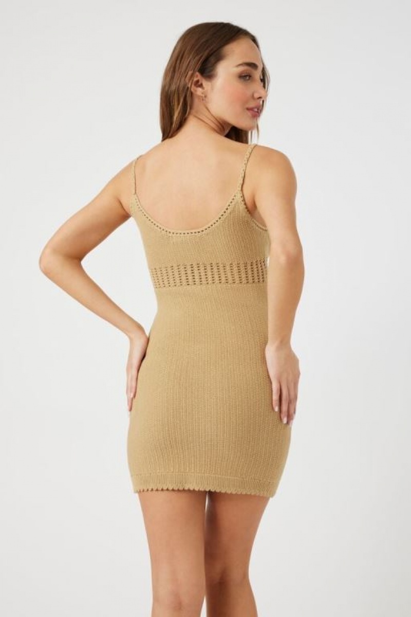 Vestido Forever 21 Crochet Cami Mini Mujer Safari | SzTYMQZFYTL