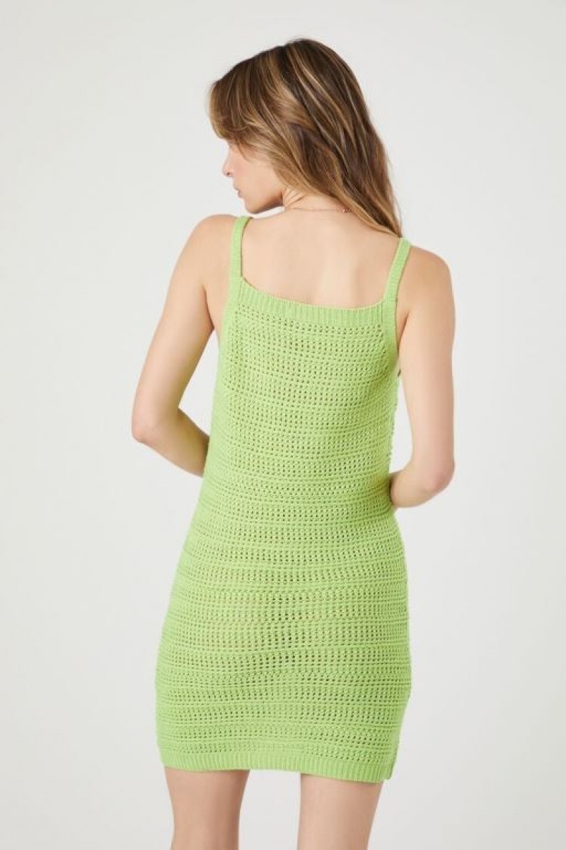 Vestido Forever 21 Crochet Knit Mini Mujer Verde Claro | R2MQg90T2bw