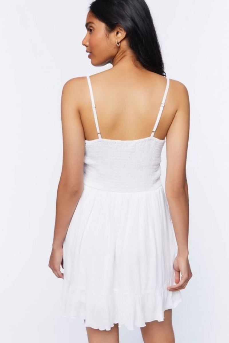 Vestido Forever 21 Crochet Trim Mini Mujer Blancas | 1jutTsmuk2i