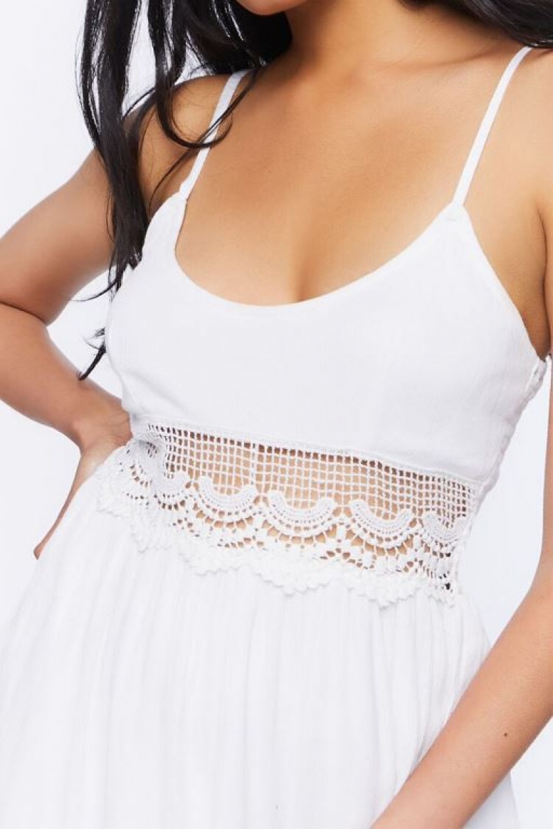 Vestido Forever 21 Crochet Trim Mini Mujer Blancas | 1jutTsmuk2i