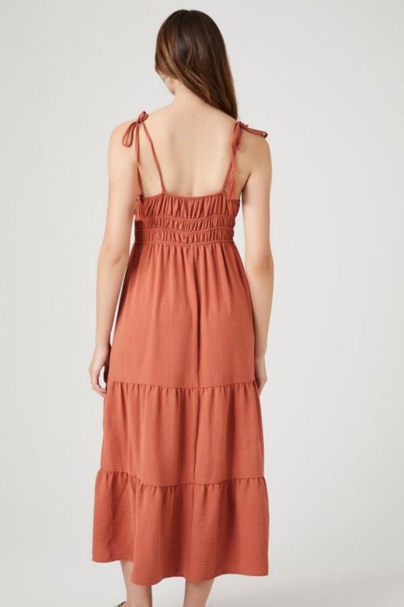 Vestido Forever 21 Crochet Trim Tassel Midi Mujer Clay | ML3yIX7BB4L