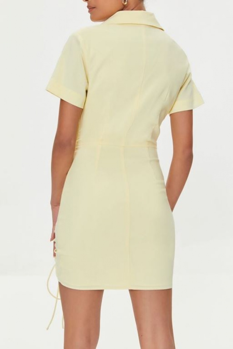 Vestido Forever 21 Cutout Bodycon Mini Mujer Amarillo | PEbowQafCvJ