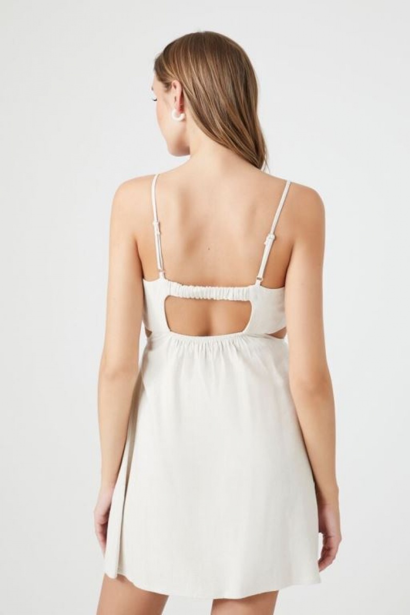 Vestido Forever 21 Cutout Cami Babydoll Mujer Beige | xEAMqA4jsGZ