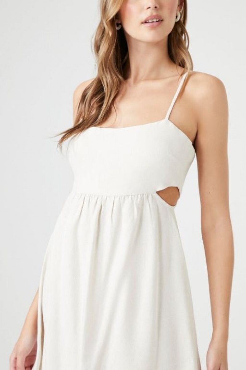 Vestido Forever 21 Cutout Cami Babydoll Mujer Beige | xEAMqA4jsGZ