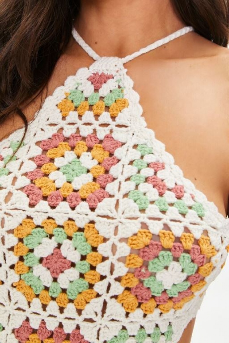 Vestido Forever 21 Cutout Crochet Mini Mujer Blancas Multicolor | LhLMHoyO7hS