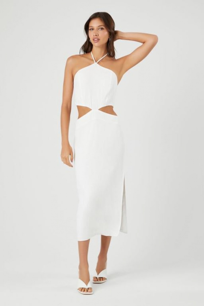 Vestido Forever 21 Cutout Halter Midi Mujer Blancas | 6n9QpmYjtBH