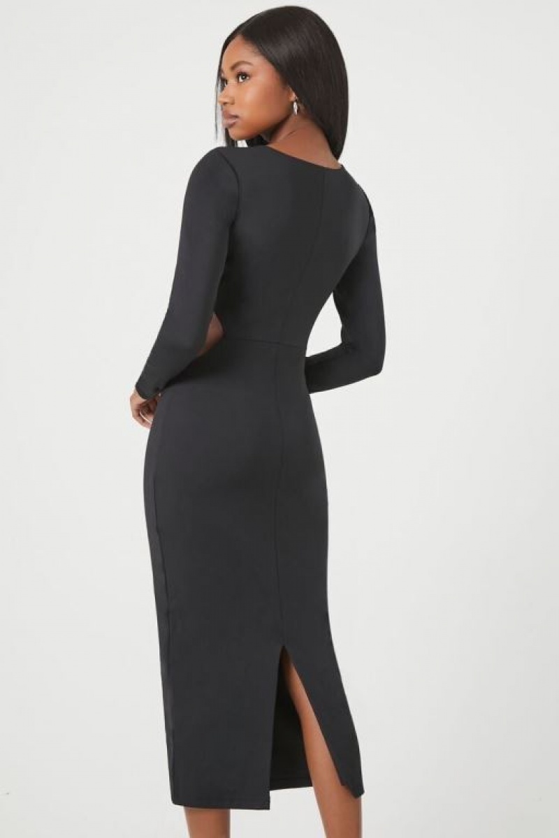 Vestido Forever 21 Cutout Long Sleeve Midi Mujer Negras | e7yTCWPZ6ga