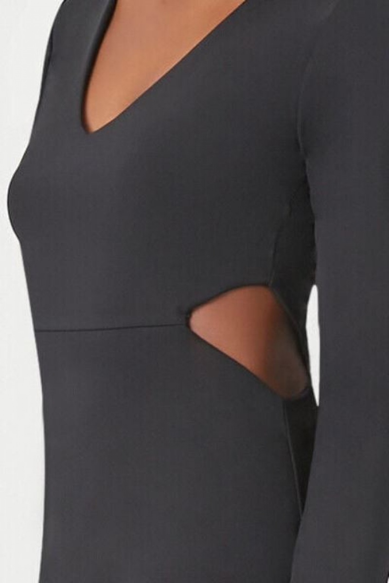 Vestido Forever 21 Cutout Long Sleeve Midi Mujer Negras | e7yTCWPZ6ga