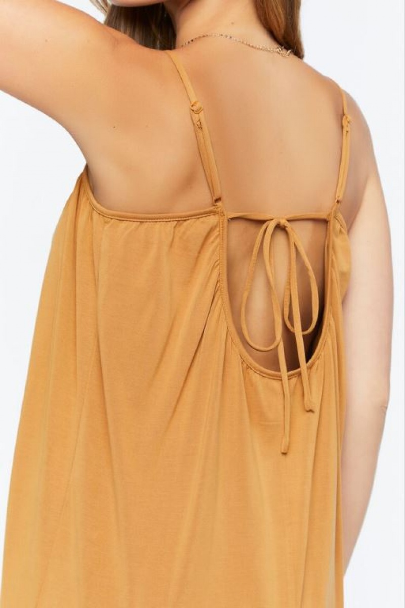 Vestido Forever 21 Cutout Midi Cami Mujer Marrones | 4or7K7LFJs1