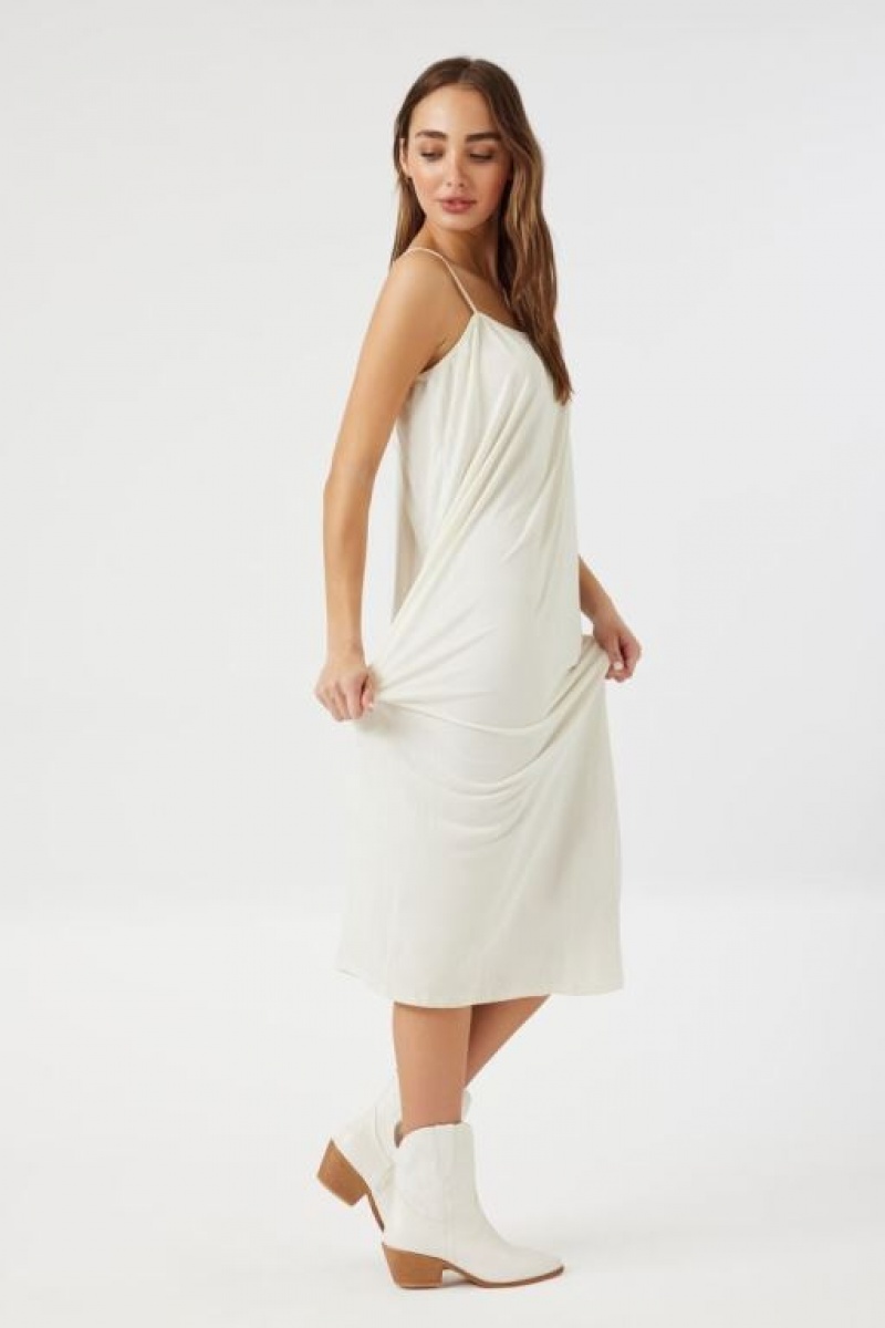 Vestido Forever 21 Cutout Midi Cami Mujer Creme | BZ0MZ8nEGdp