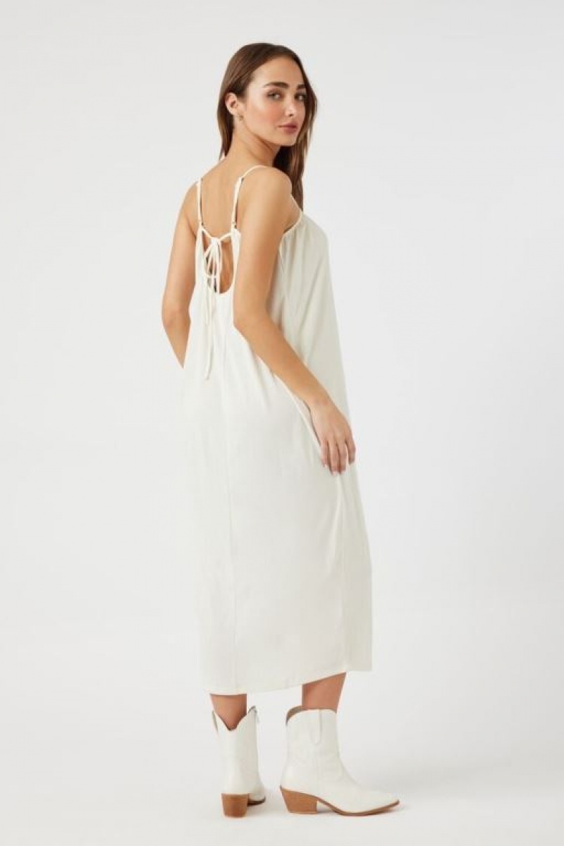 Vestido Forever 21 Cutout Midi Cami Mujer Creme | BZ0MZ8nEGdp