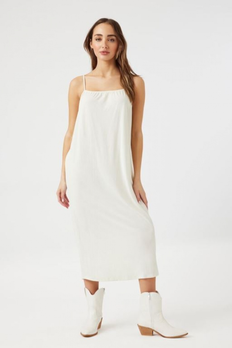 Vestido Forever 21 Cutout Midi Cami Mujer Creme | BZ0MZ8nEGdp