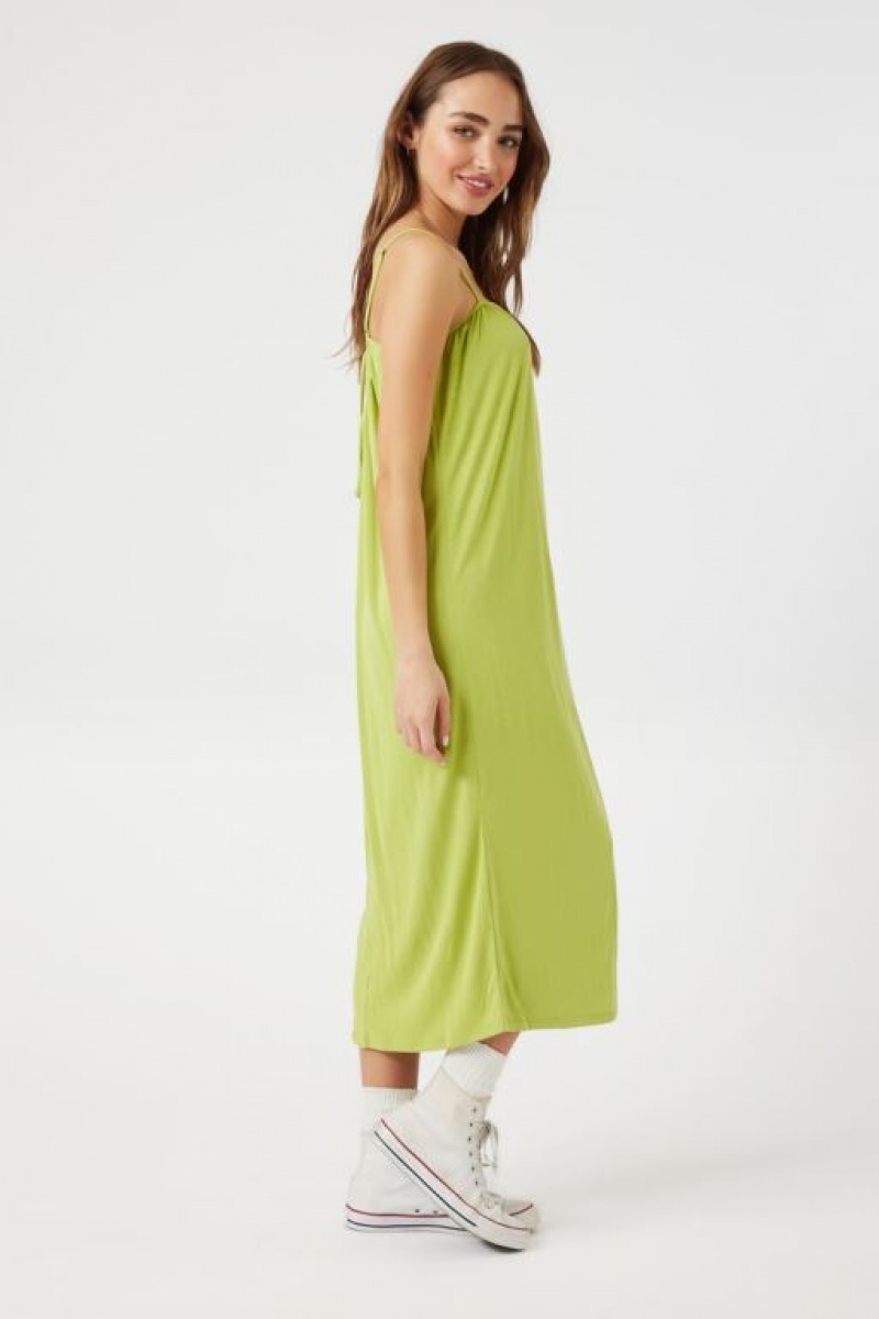 Vestido Forever 21 Cutout Midi Cami Mujer Verde Oliva | RzBBGxWrSr2