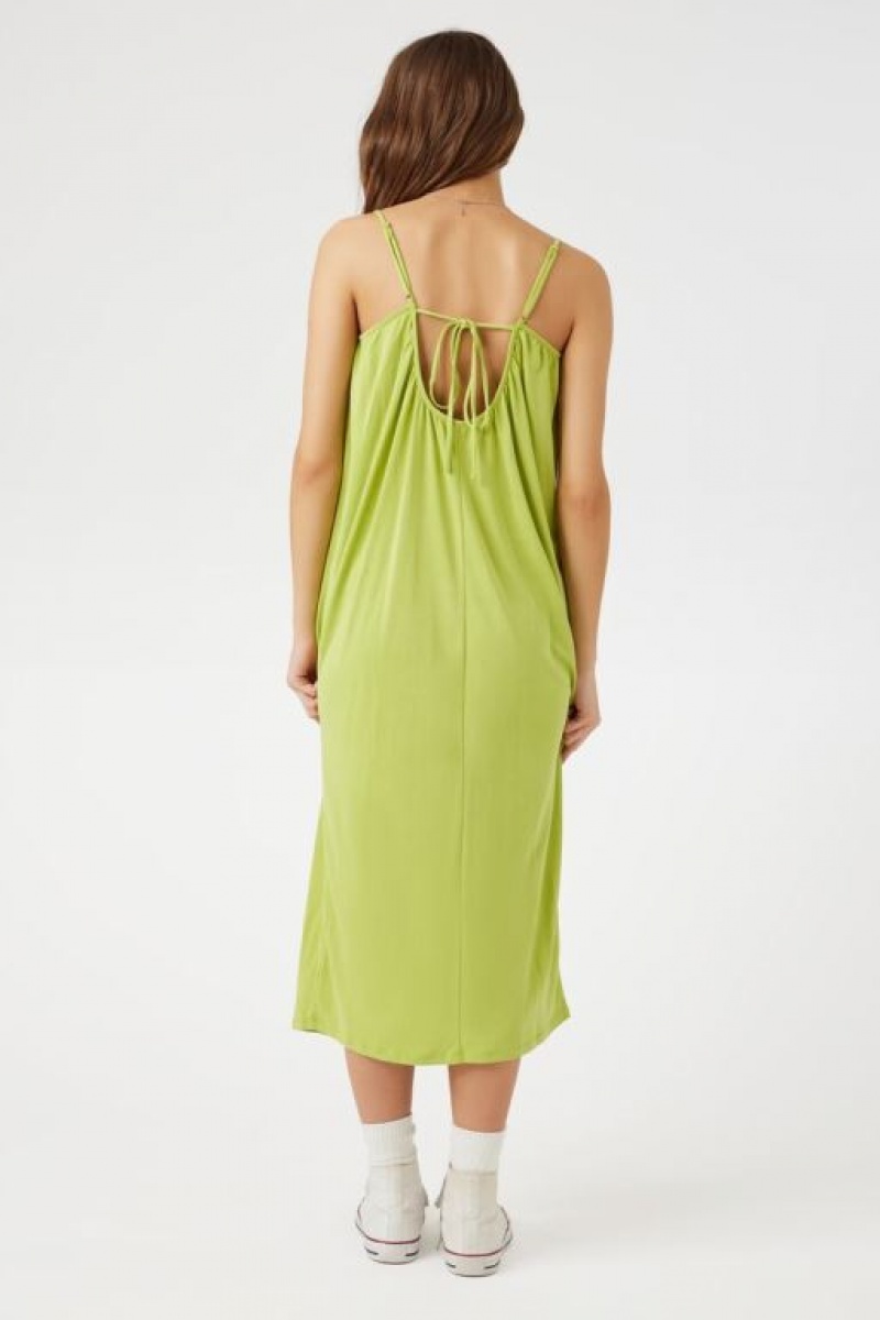 Vestido Forever 21 Cutout Midi Cami Mujer Verde Oliva | RzBBGxWrSr2