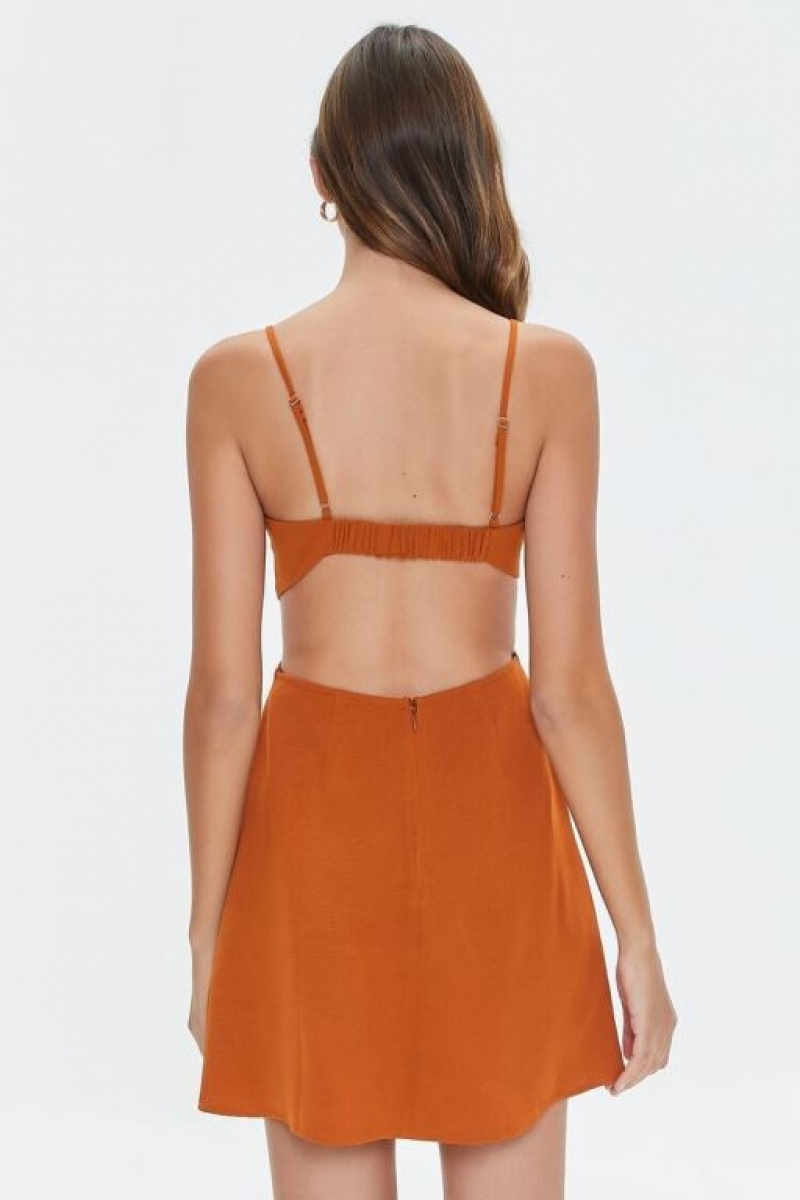 Vestido Forever 21 Cutout Mini Mujer Praline | LFh1ve6y6n0