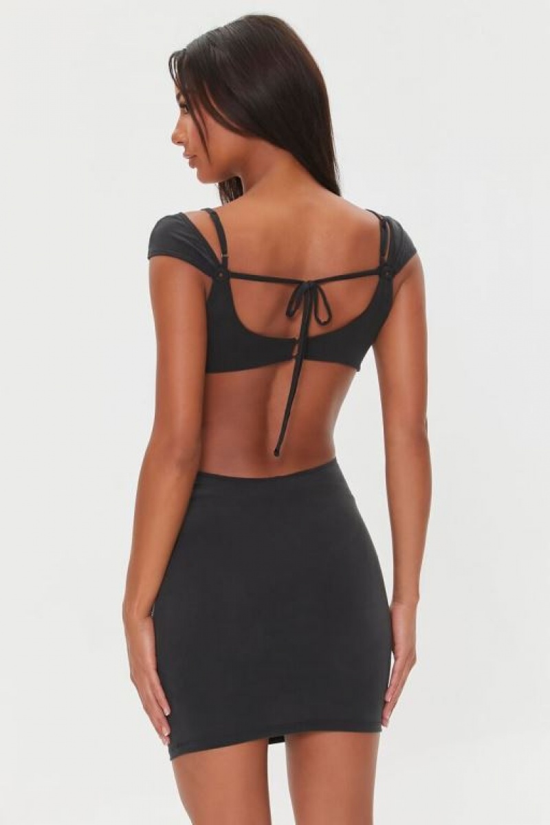 Vestido Forever 21 Cutout O Ring Bodycon Mini Mujer Negras | r8W4FHDlM1v