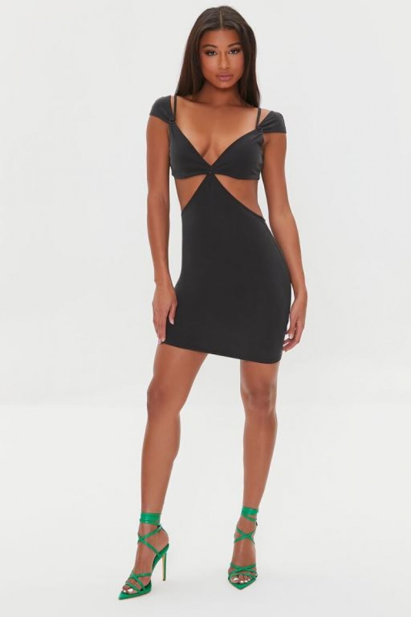 Vestido Forever 21 Cutout O Ring Bodycon Mini Mujer Negras | r8W4FHDlM1v