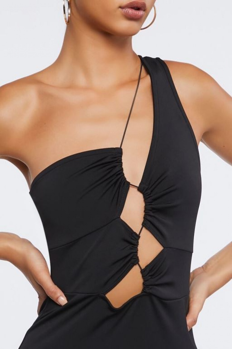 Vestido Forever 21 Cutout One Shoulder Mini Mujer Negras | oSSluRMfrQE