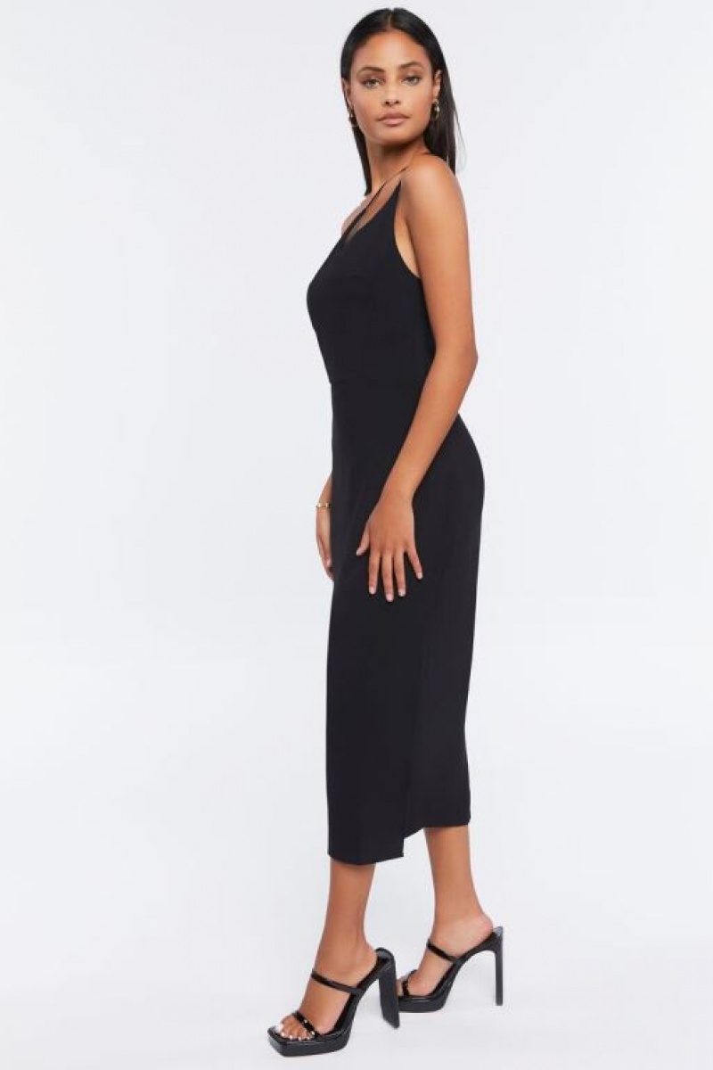 Vestido Forever 21 Cutout One Shoulder Midi Mujer Negras | 4WXOSPUVrCb