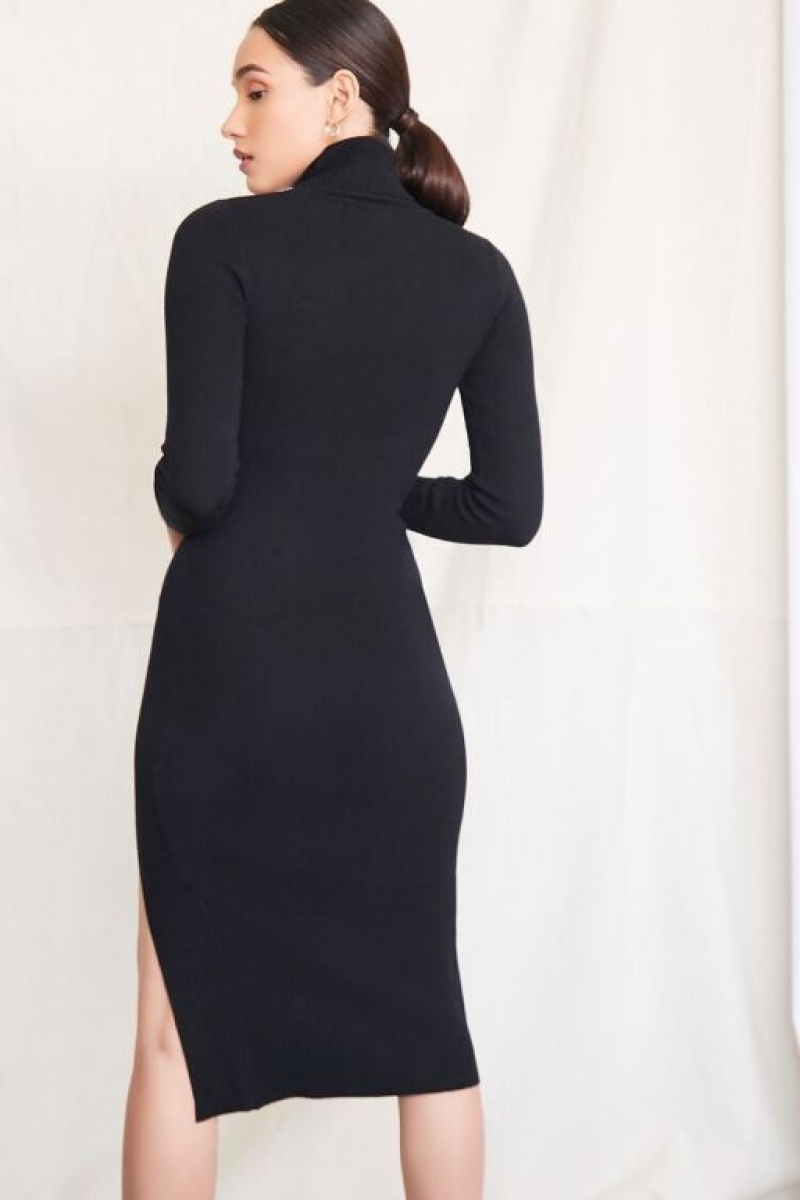 Vestido Forever 21 Cutout Turtleneck Mujer Negras | t3z66JYd3Sy